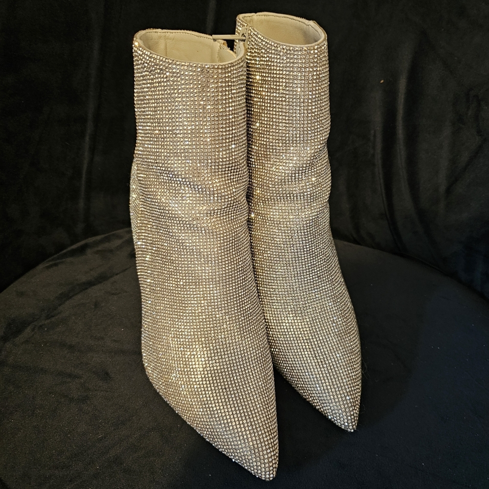 Madden Girl Sparkling Silver Heeled Boots